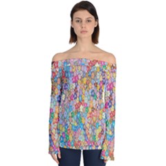 Floral Flowers Off Shoulder Long Sleeve Top by artworkshop