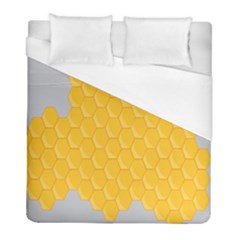 Hexagons Yellow Honeycomb Hive Bee Hive Pattern Duvet Cover (full/ Double Size) by artworkshop