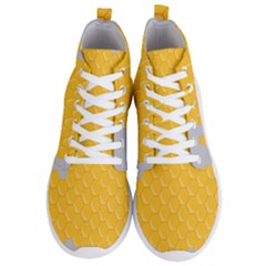 Hexagons Yellow Honeycomb Hive Bee Hive Pattern Men s Lightweight High Top Sneakers by artworkshop