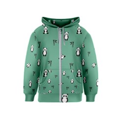 Pandas Pattern Kids  Zipper Hoodie by artworkshop