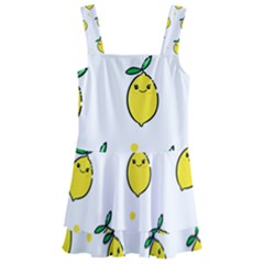 Pattern Lemon Texture Kids  Layered Skirt Swimsuit by artworkshop