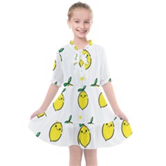 Pattern Lemon Texture Kids  All Frills Chiffon Dress by artworkshop