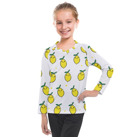 Pattern Lemon Texture Kids  Long Mesh Tee by artworkshop