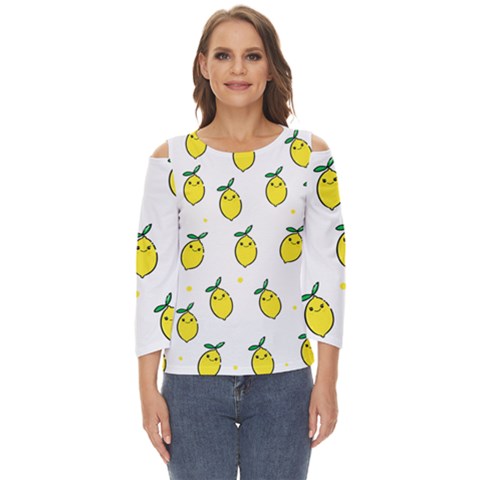 Pattern Lemon Texture Cut Out Wide Sleeve Top by artworkshop