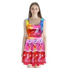 Colorful Painting Split Back Mini Dress  by artworkshop