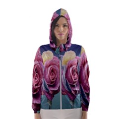 Rose Flower Love Romance Beautiful Women s Hooded Windbreaker by artworkshop