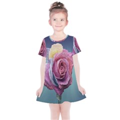 Rose Flower Love Romance Beautiful Kids  Simple Cotton Dress by artworkshop