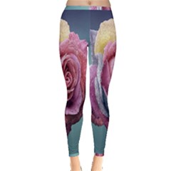 Rose Flower Love Romance Beautiful Inside Out Leggings by artworkshop