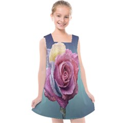 Rose Flower Love Romance Beautiful Kids  Cross Back Dress by artworkshop