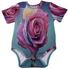 Rose Flower Love Romance Beautiful Baby Short Sleeve Onesie Bodysuit by artworkshop