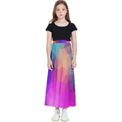 Triangles Polygon Color Kids  Flared Maxi Skirt by artworkshop