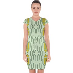 Abstract Pattern Geometric Backgrounds Capsleeve Drawstring Dress  by Eskimos