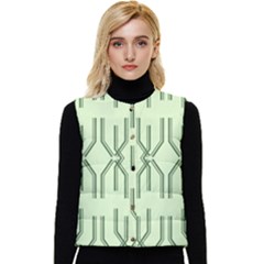 Abstract Pattern Geometric Backgrounds Women s Short Button Up Puffer Vest by Eskimos