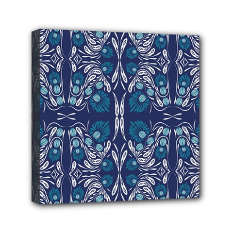 Folk Flowers Print Floral Pattern Ethnic Art Mini Canvas 6  X 6  (stretched) by Eskimos