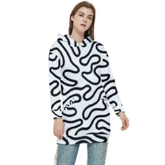 Patern Vector Women s Long Oversized Pullover Hoodie by nate14shop