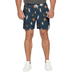 Halloween Ghost Pumpkin Bat Skull Men s Runner Shorts by artworkshop