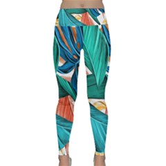 Leaves Tropical Exotic Lightweight Velour Classic Yoga Leggings by artworkshop