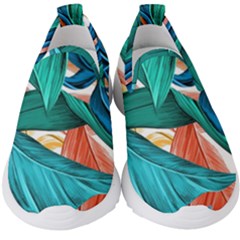 Leaves Tropical Exotic Kids  Slip On Sneakers by artworkshop