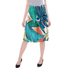 Leaves Tropical Exotic Midi Beach Skirt by artworkshop