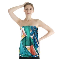 Leaves Tropical Exotic Strapless Top by artworkshop