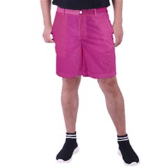 Pink Leather Leather Texture Skin Texture Men s Pocket Shorts by artworkshop