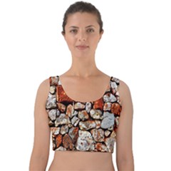 Stone Wall Wall Texture Drywall Stones Rocks Velvet Crop Top by artworkshop