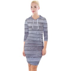 Wood Wooden Wall Wooden Boards Wall Boards Wall Quarter Sleeve Hood Bodycon Dress by artworkshop