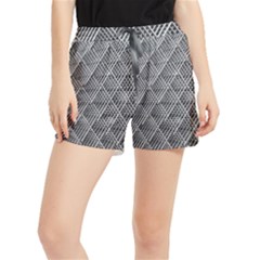 Grid Wire Mesh Stainless Rods Metal Women s Runner Shorts by artworkshop