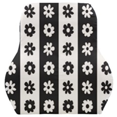 Black-and-white-flower-pattern-by-zebra-stripes-seamless-floral-for-printing-wall-textile-free-vecto Car Seat Back Cushion  by nate14shop