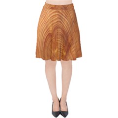 Annual Rings Tree Wood Velvet High Waist Skirt by artworkshop