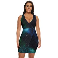 Stars Sky Space Draped Bodycon Dress by artworkshop