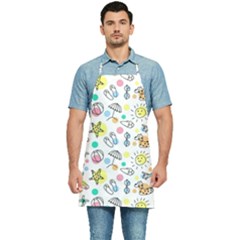 Drawing Pattern Kitchen Apron by artworkshop