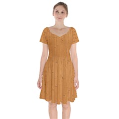 Hardwood Vertical Short Sleeve Bardot Dress by artworkshop