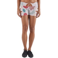 Nature Flora Yoga Shorts by artworkshop