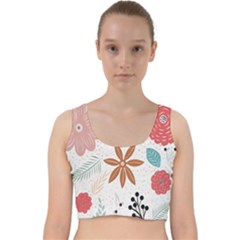 Nature Flora Velvet Racer Back Crop Top by artworkshop