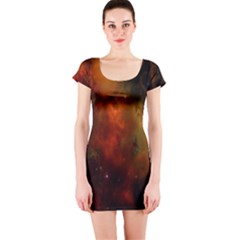 Space Science Short Sleeve Bodycon Dress by artworkshop