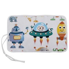 Vector-set-funny-robots-cartoon Pen Storage Case (s) by Jancukart