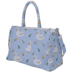 Duck-flower-seamless-pattern-background Duffel Travel Bag by Jancukart