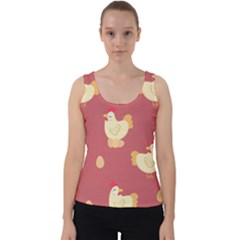 Cute-chicken-eggs-seamless-pattern Velvet Tank Top by Jancukart