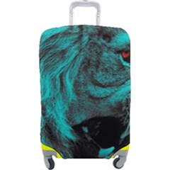 Angry Male Lion Predator Carnivore Luggage Cover (large) by Jancukart