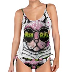 Black-cat-head Tankini Set by Jancukart