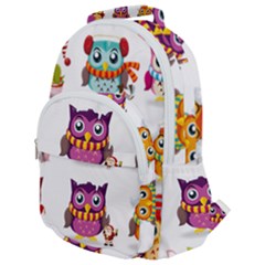 Cartoon-cute-owl-vector Rounded Multi Pocket Backpack by Jancukart