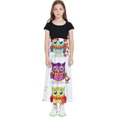 Cartoon-cute-owl-vector Kids  Flared Maxi Skirt by Jancukart