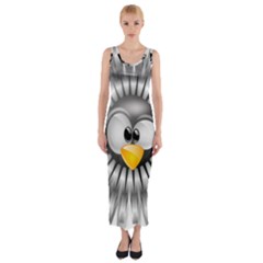 Owl-fluff-prance-animal-surprised Fitted Maxi Dress by Jancukart