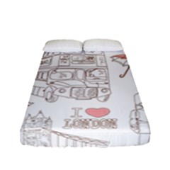 I Love London Drawing Fitted Sheet (full/ Double Size) by Jancukart