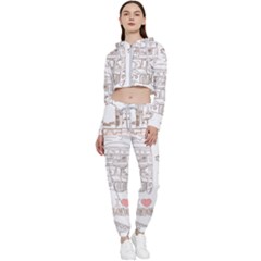 I Love London Drawing Cropped Zip Up Lounge Set by Jancukart