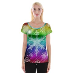 Christmas-snowflake-background Cap Sleeve Top by Jancukart