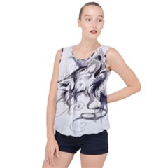 Tattoo-ink-flash-drawing-wolf Bubble Hem Chiffon Tank Top by Jancukart