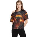 Dragon Fire Fantasy Art One Shoulder Cut Out Tee View1