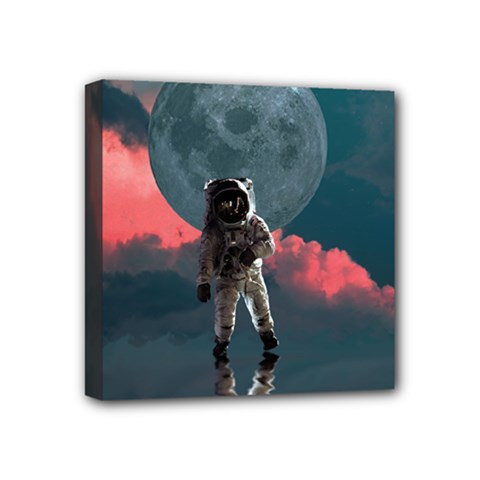 Astronaut-moon-space-nasa-planet Mini Canvas 4  X 4  (stretched) by Jancukart